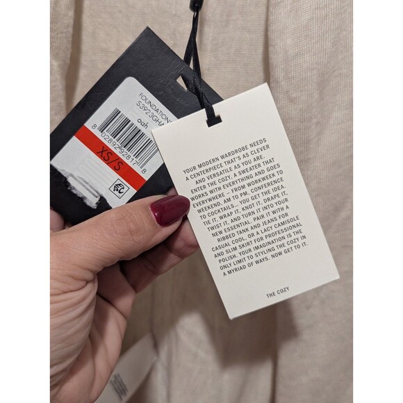 DKNY Size XS/S Oatmeal Convertible Cozy Open Front Cardigan nWT - Picture 5 of 11